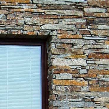 Stone around window - Modern Rustic