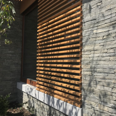 Natural stone and wood blinds