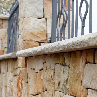 Stone desks on stone fence - Golden History